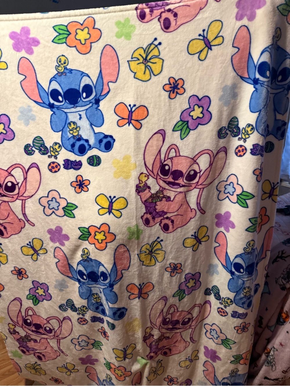 Kids Stitch & Angel Printed  Blanket - Pink, Blue, Multi